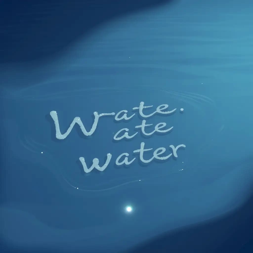 Dream illustration: Writing that appears on water