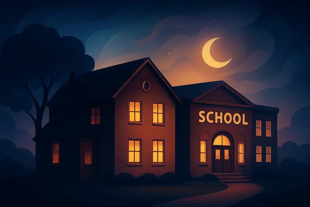 Dream illustration: Your childhood home transformed into a school