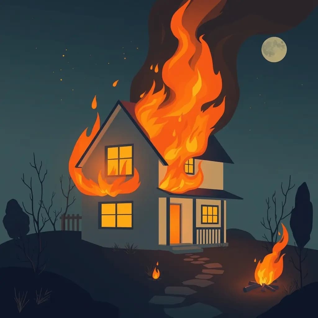 Dream illustration: Your house on fire