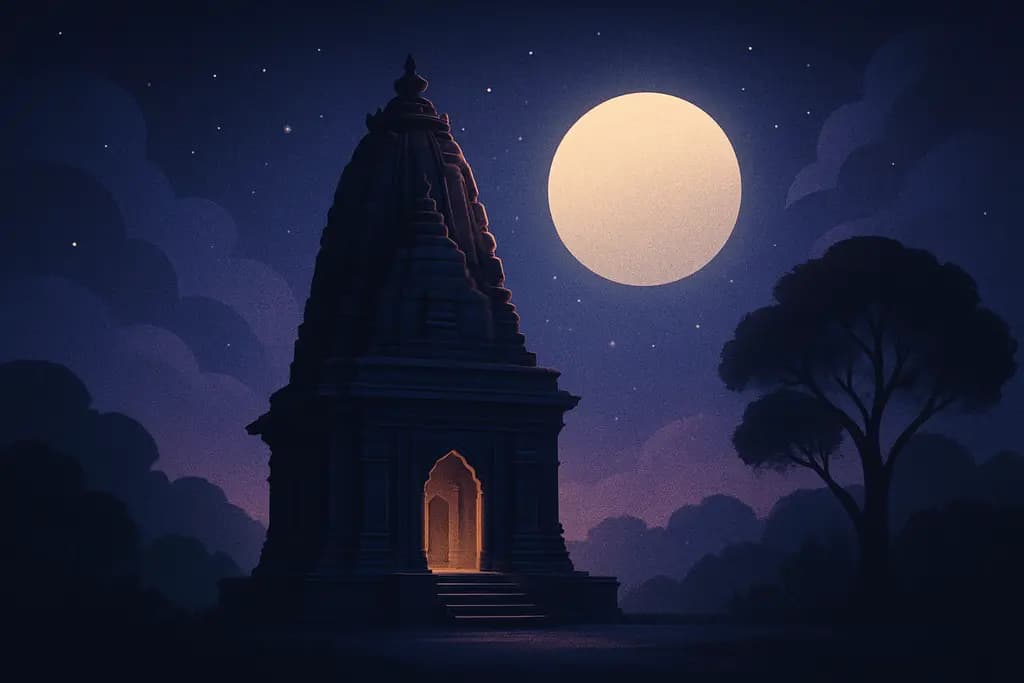 Dream illustration: Vedic Temple at Night