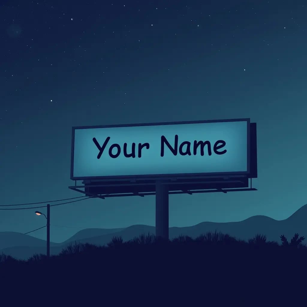 Dream illustration: A billboard with your name on it
