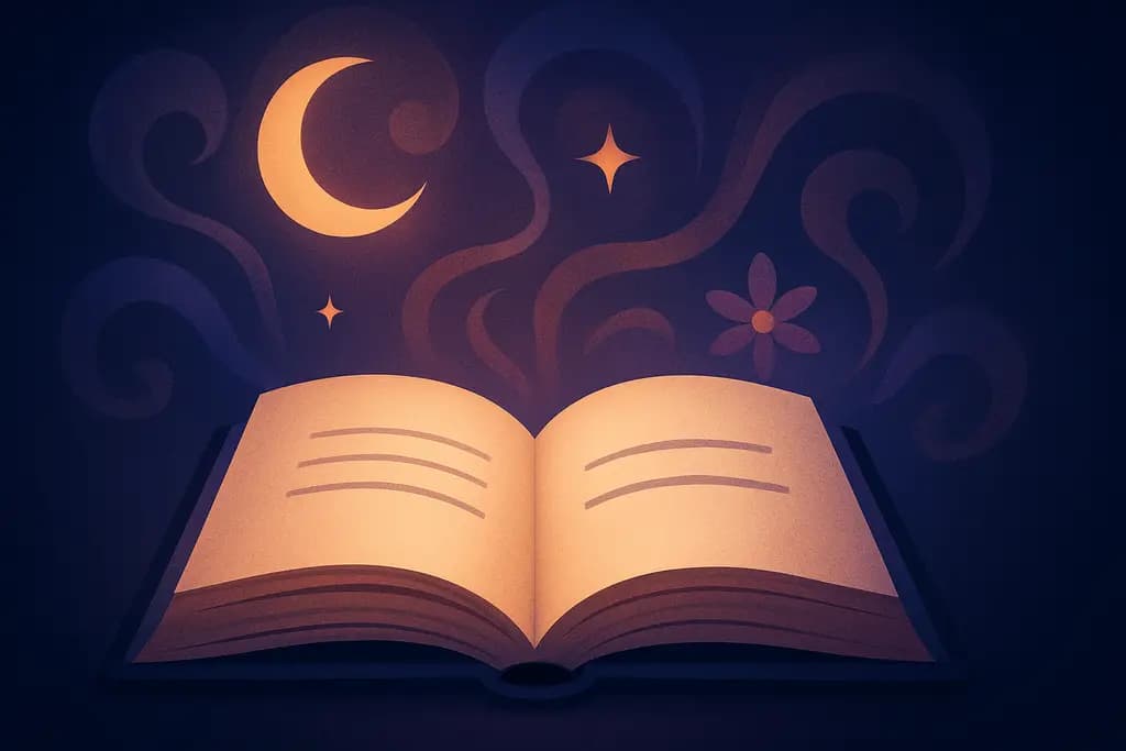 Dream illustration: A book with one sentence that changes each time