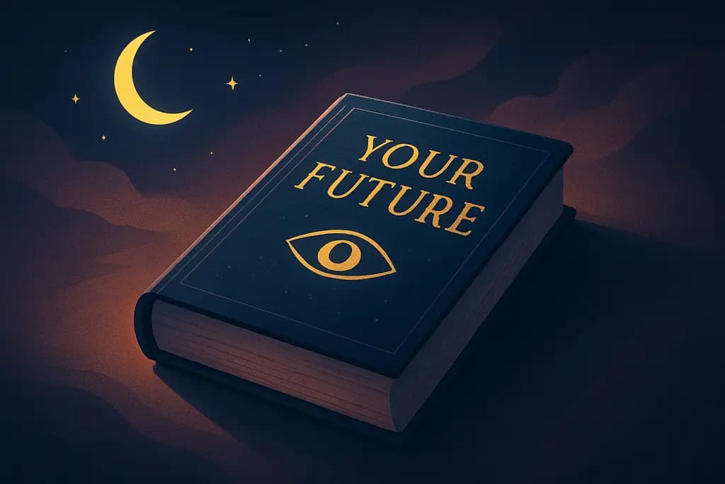 Dream illustration: A book with your future written