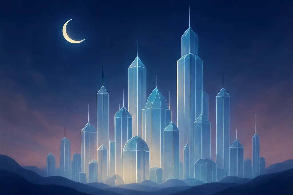Dream illustration: A city made of glass