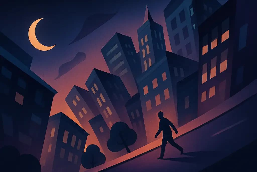 Dream illustration: A city where gravity is sideways