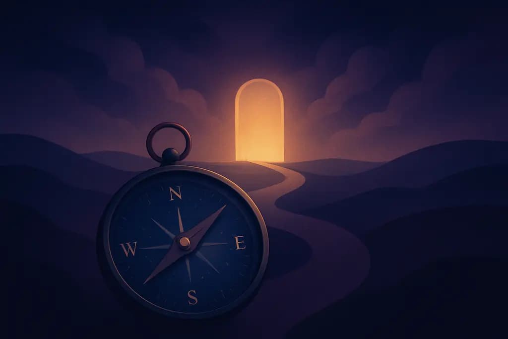 Dream illustration: A compass pointing to an impossible place