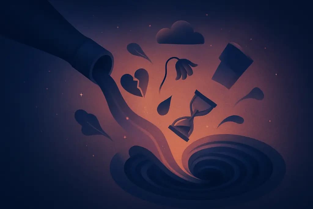 Dream illustration: A drain or vacuum sucking things away