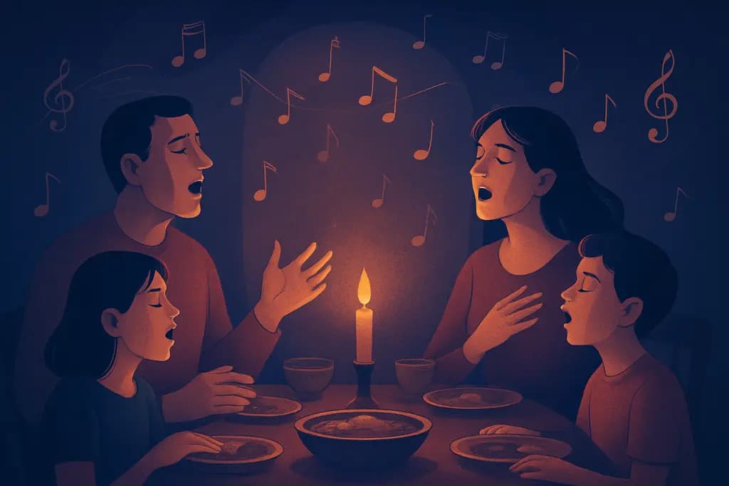 Dream illustration: A family dinner where everyone speaks only in song