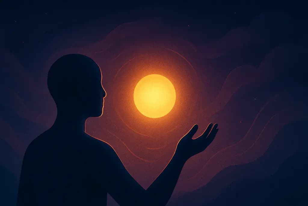 Dream illustration: A glowing orb floating toward you