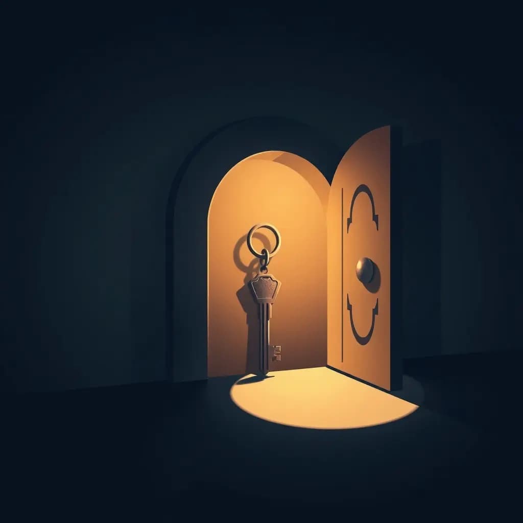 Dream illustration: A key that fits but the lock opens to emptiness