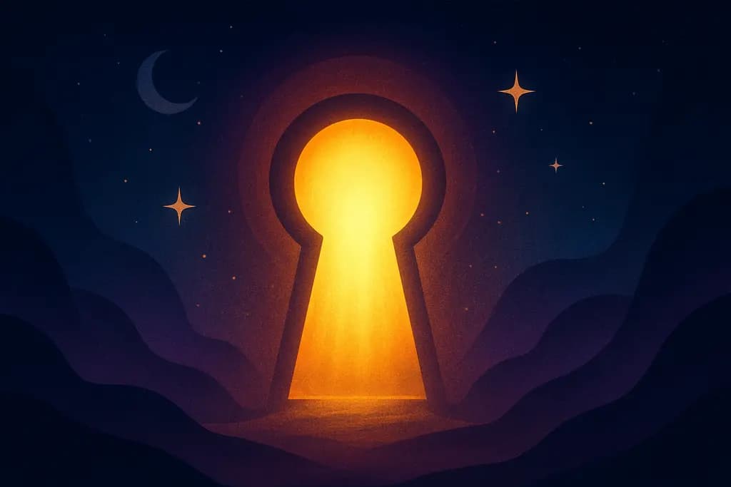 Dream illustration: A keyhole of bright light