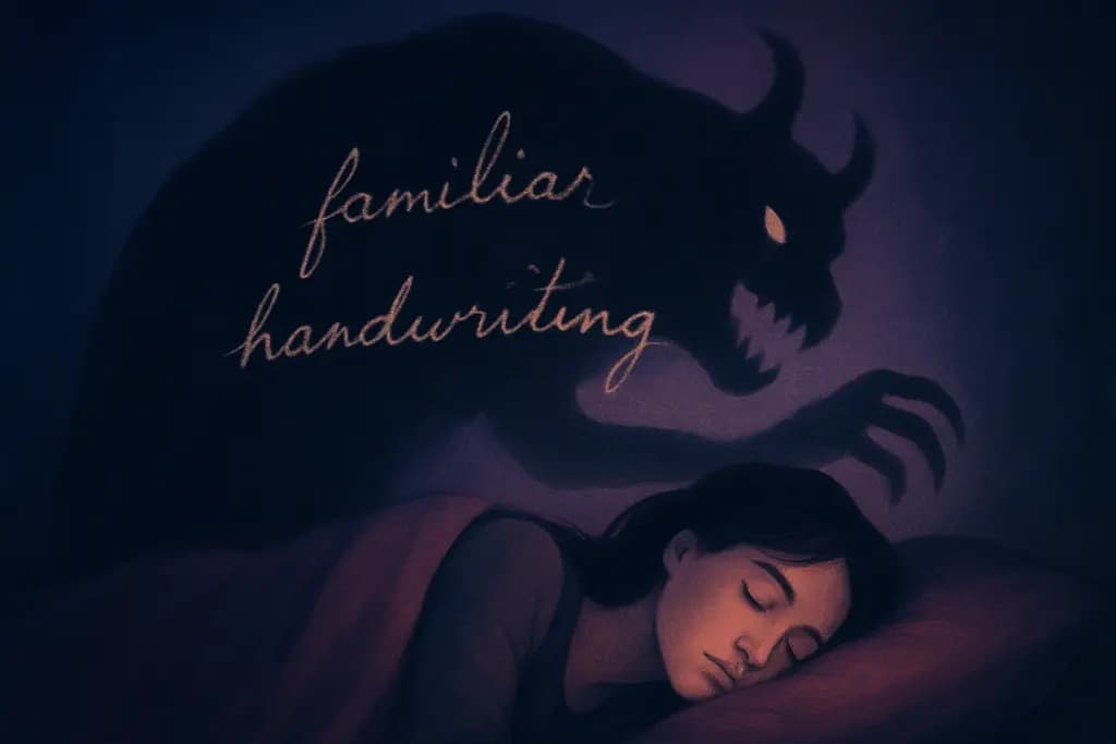Dream illustration: A monstrous shadow with familiar handwriting