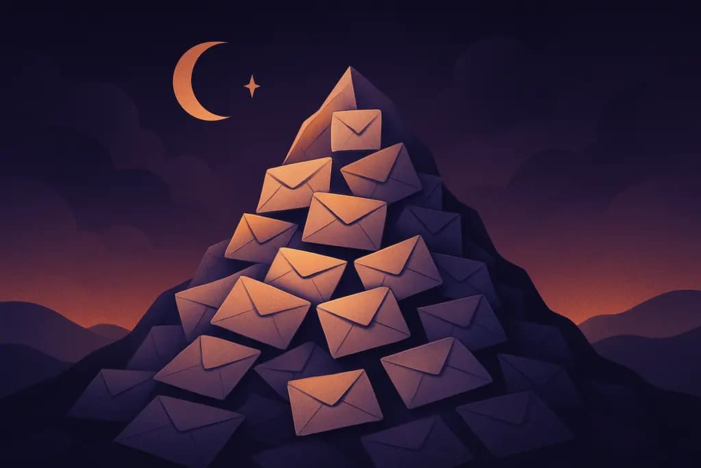 Dream illustration: A Mountain of Unread Mail