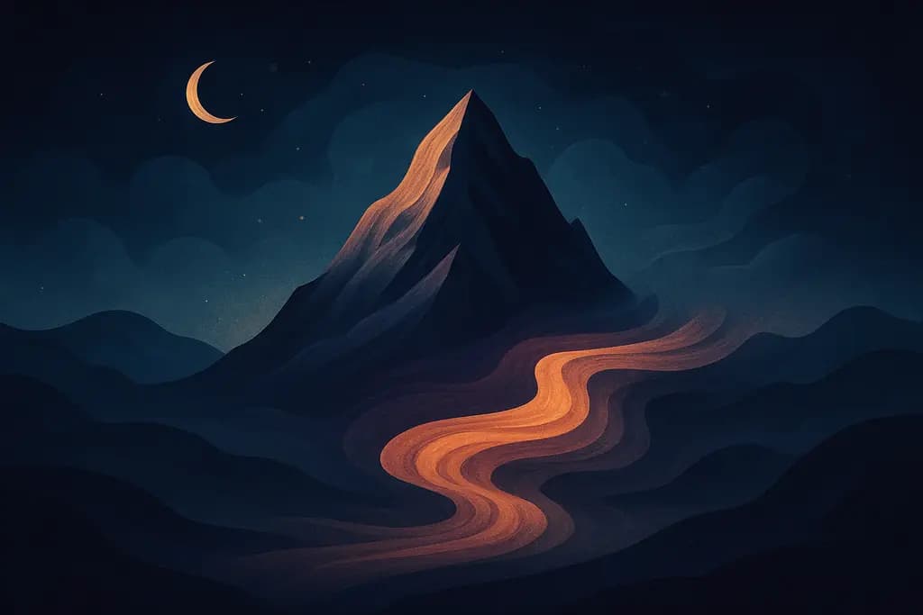 Dream illustration: A mountain shifting or moving locations
