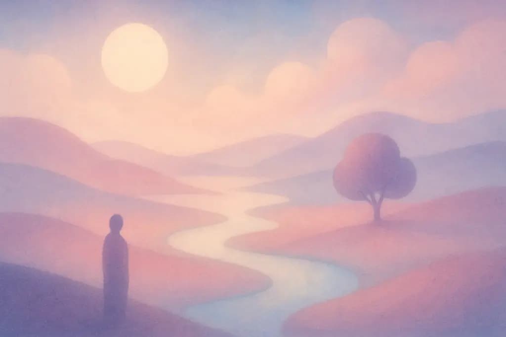 Dream illustration: A pastel-colored or washed-out world