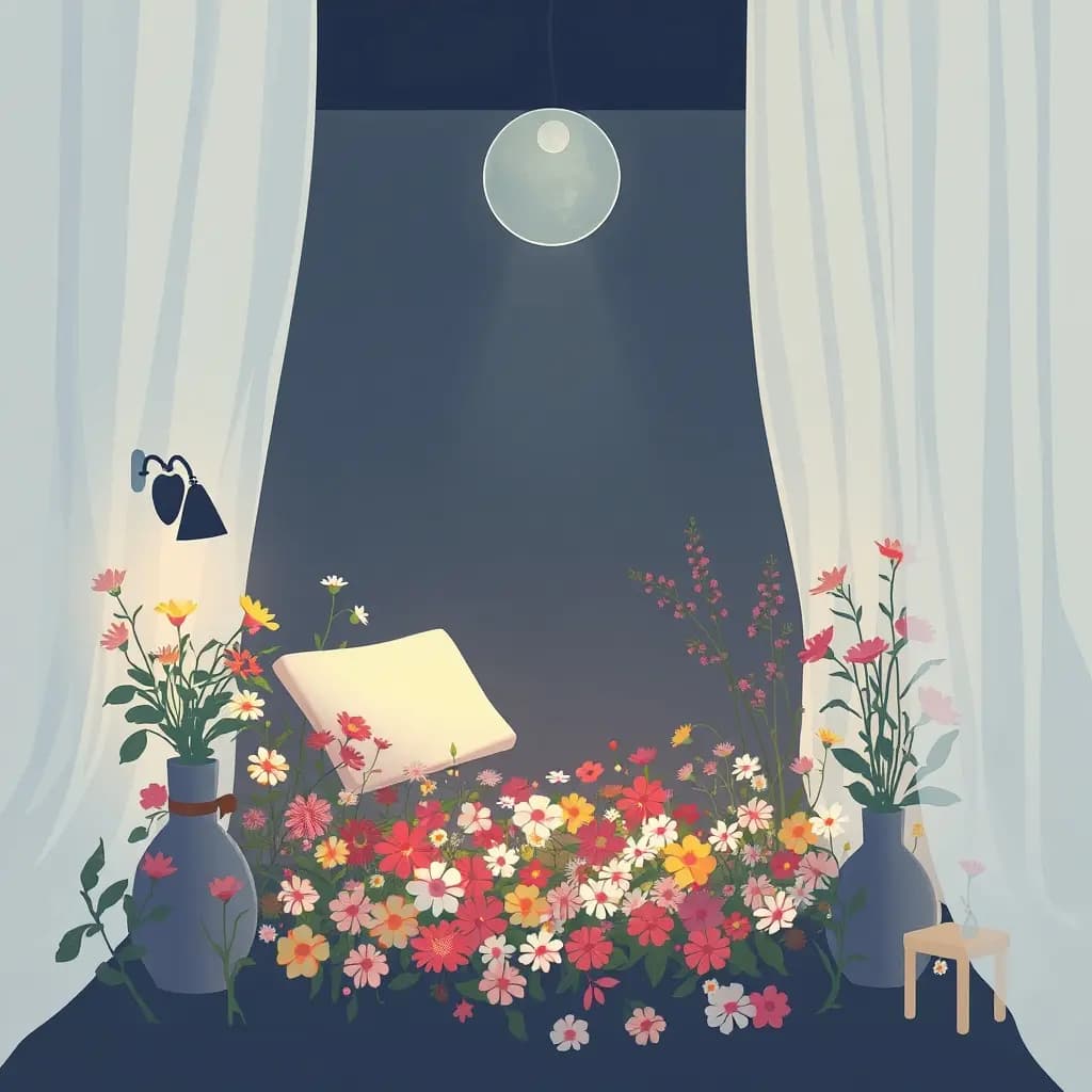 Dream illustration: A room that fills with flowers