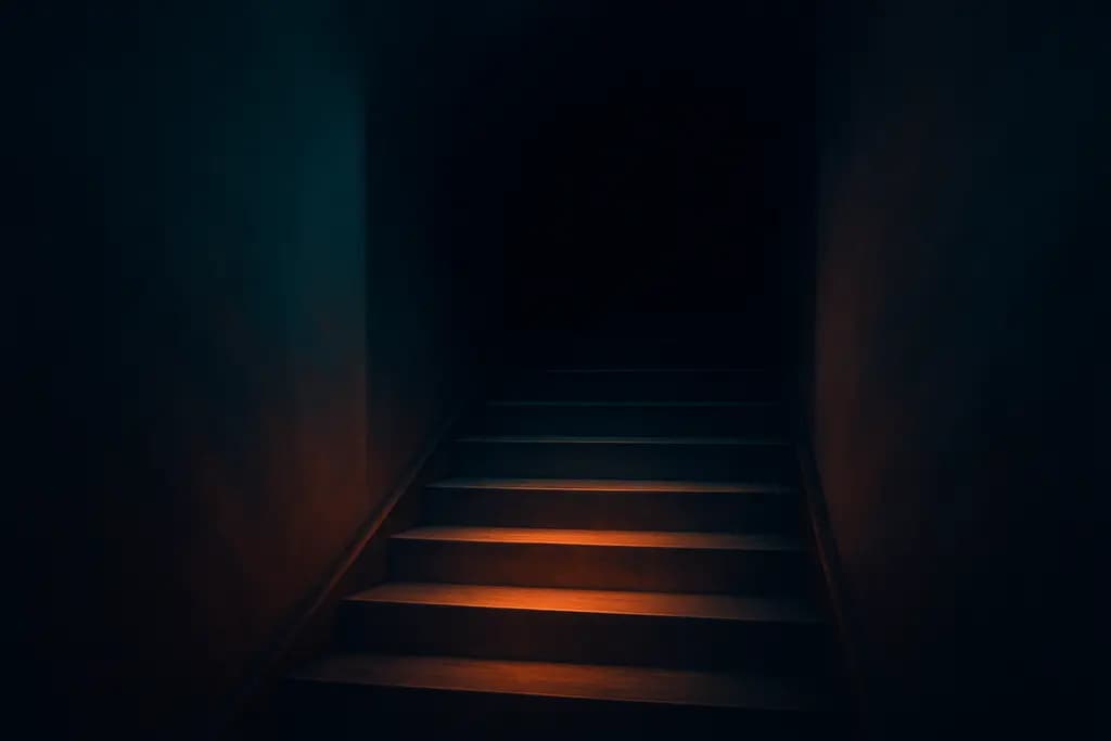 Dream illustration: A staircase descending into complete darkness