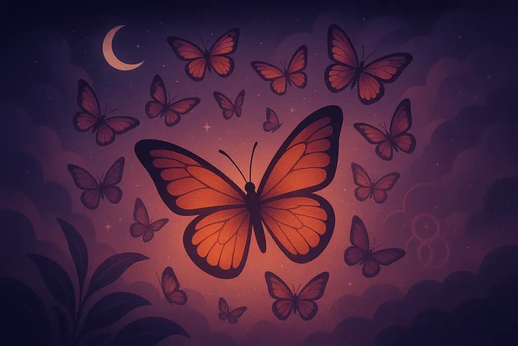Dream illustration: A swarm of butterflies