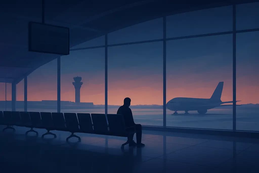 Dream illustration: A vast empty airport