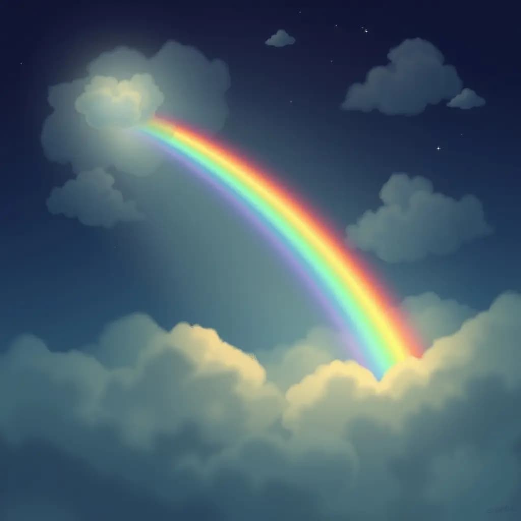 Dream illustration: A vivid rainbow appearing