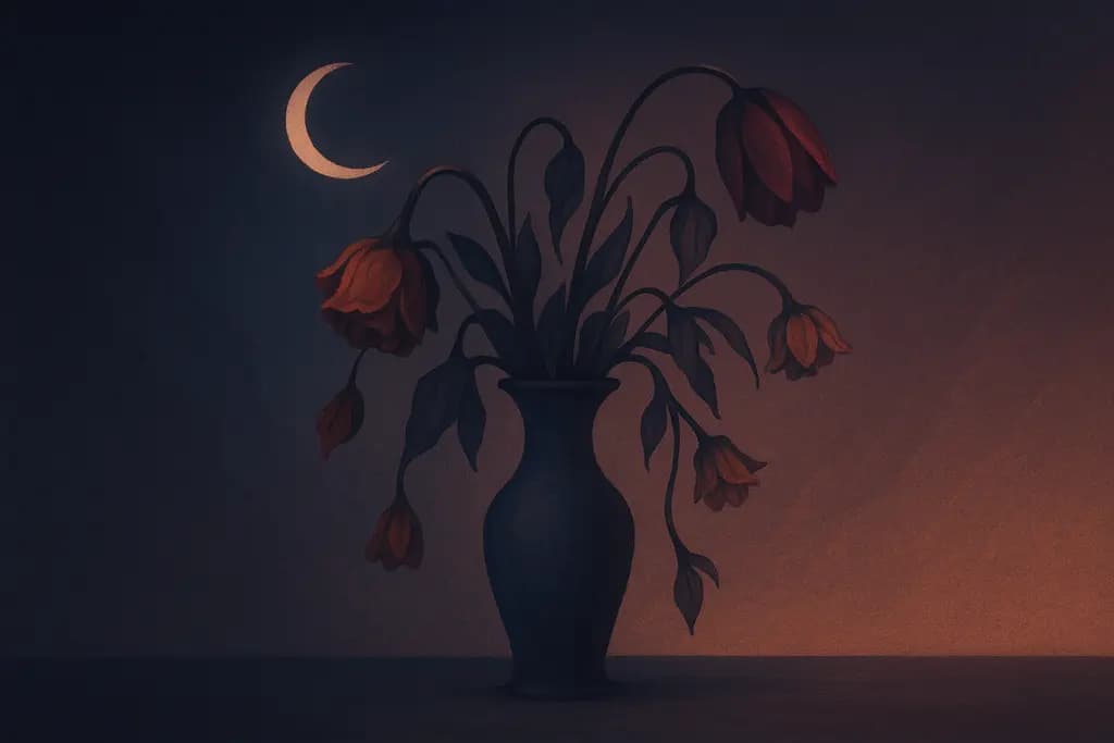 Dream illustration: A wilted bouquet of flowers