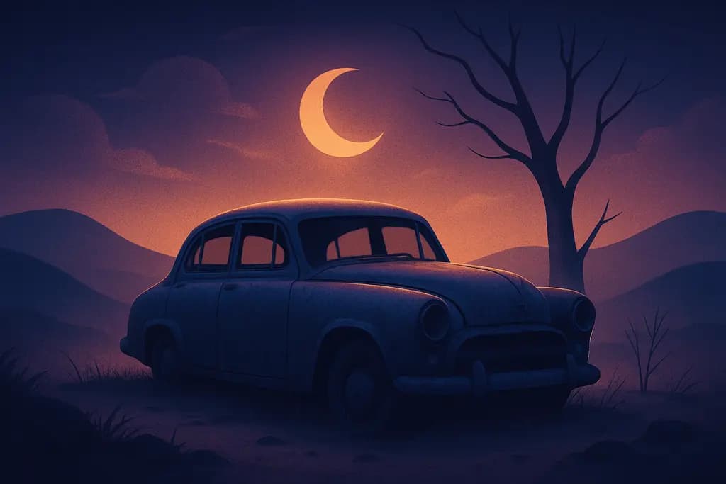 Dream illustration: Abandoned Car