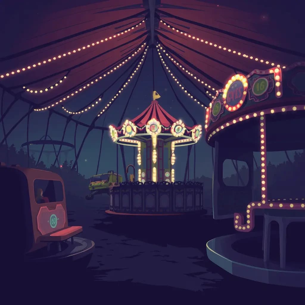 Dream illustration: Abandoned carnival with silent rides
