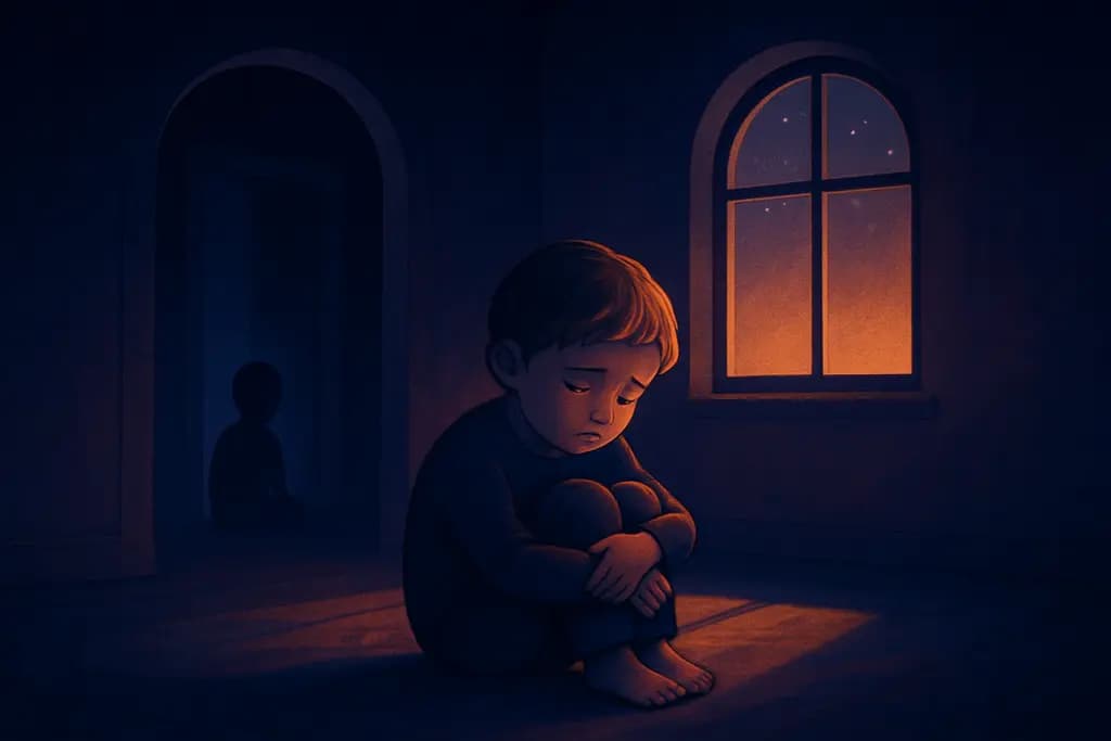 Dream illustration: abandoned child in a house dream