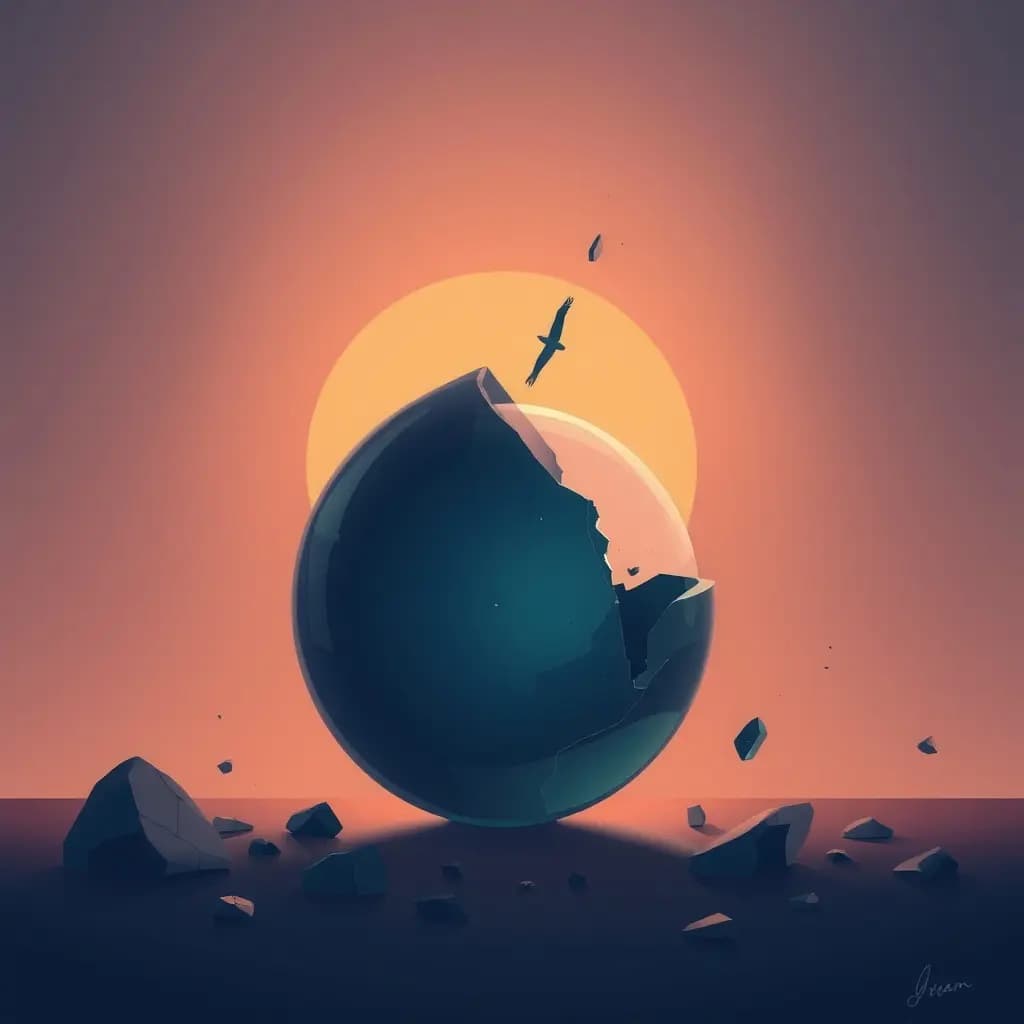 Dream illustration: Accidentally breaking a massive glass sphere