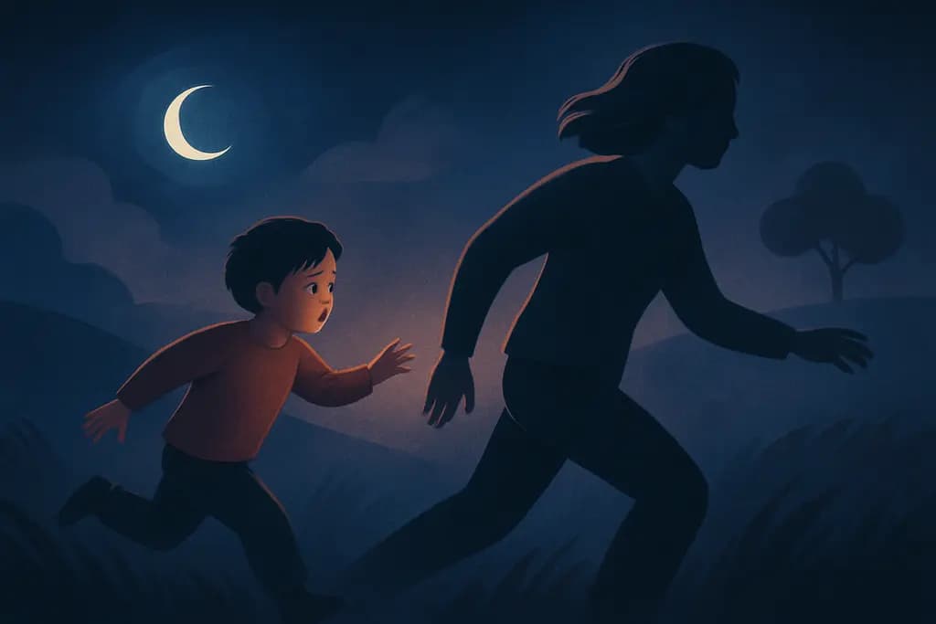 Dream illustration: adopted child chasing me in dream