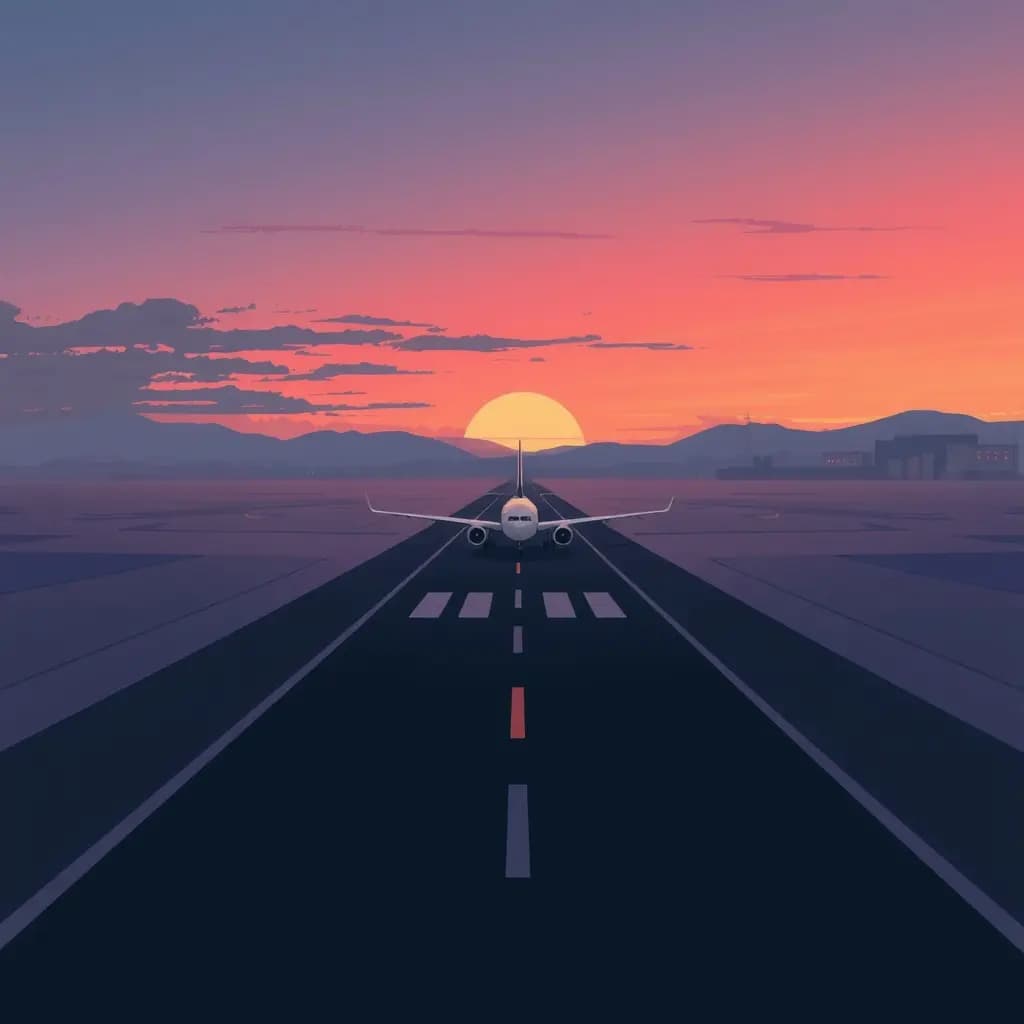 Dream illustration: Airport Runway at Dawn