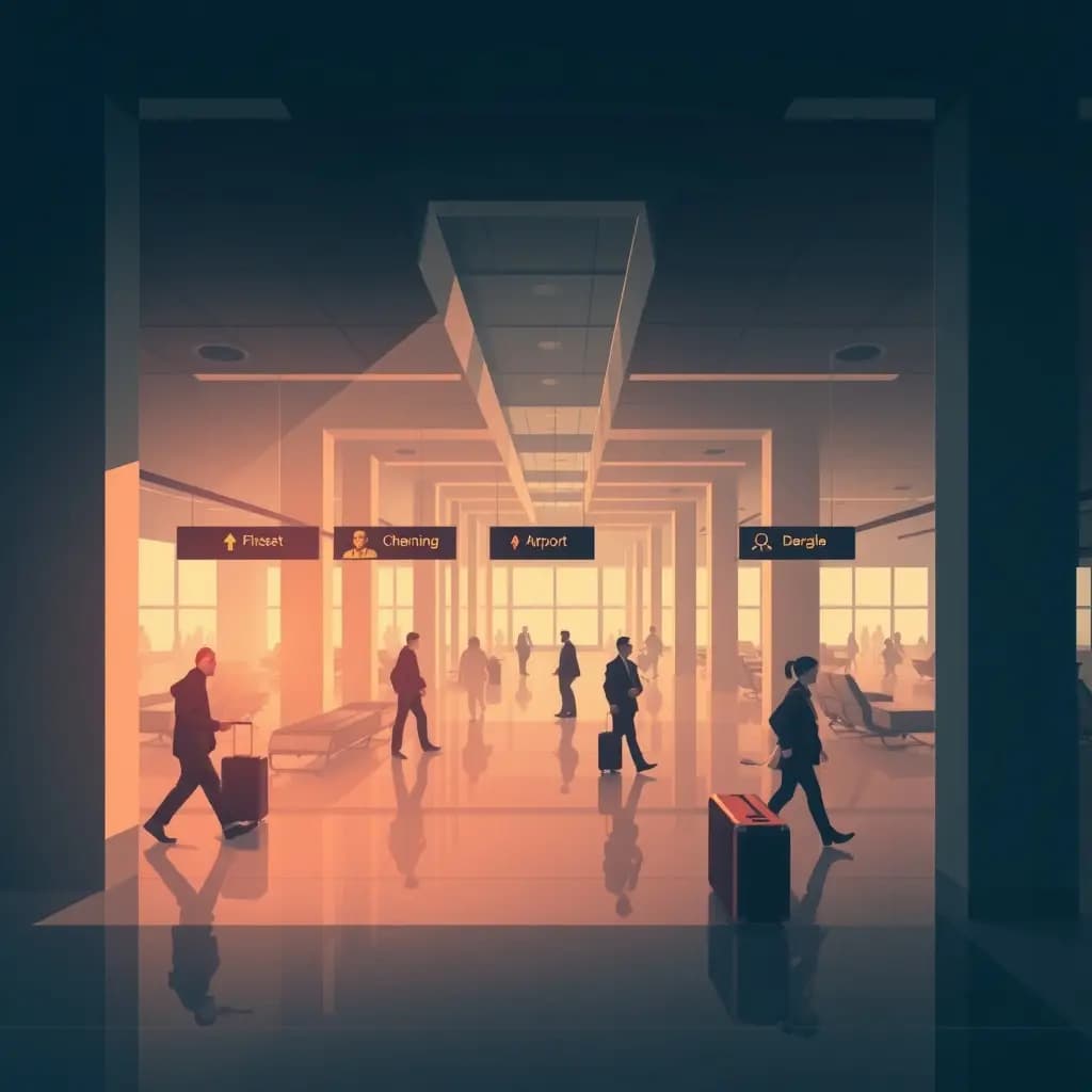 Dream illustration: Airport terminal maze