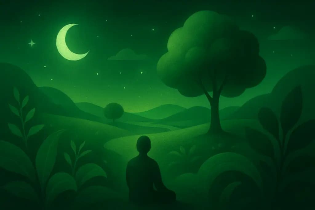 Dream illustration: All-green dreamscape