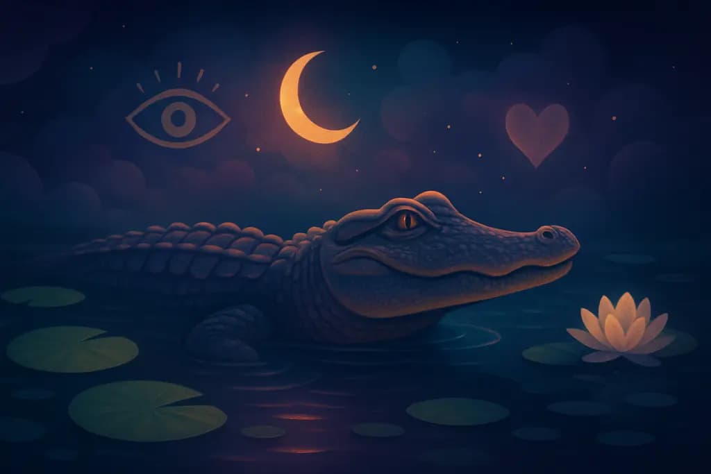 Dream illustration: Alligator in a pond