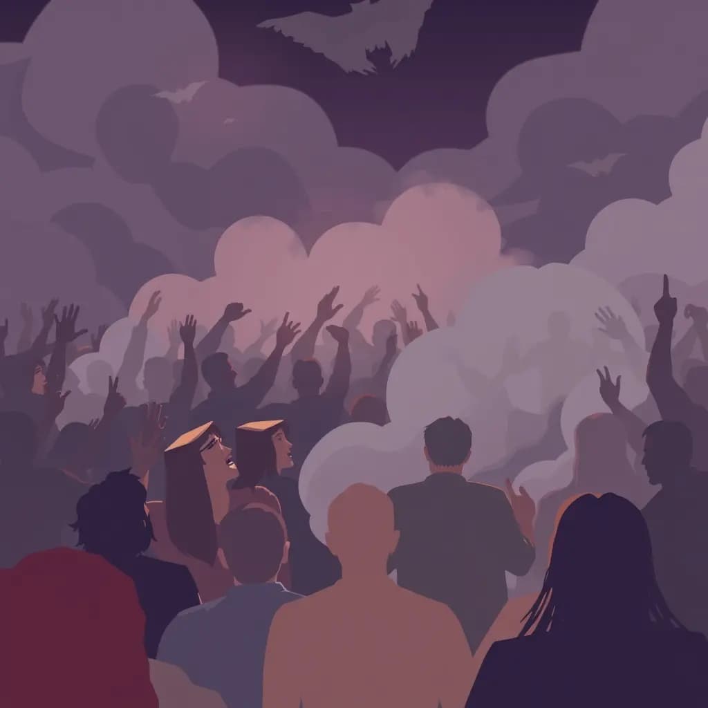 Dream illustration: An angry crowd or mob