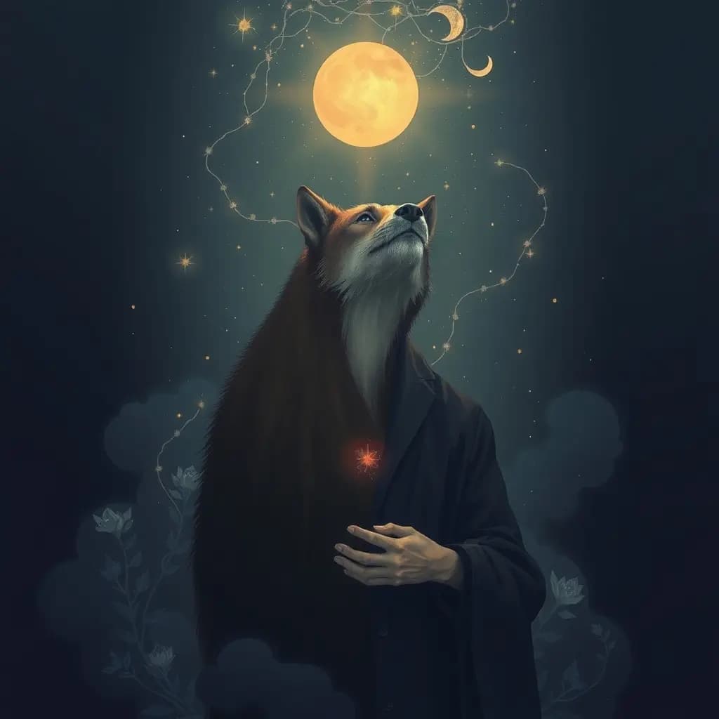 Dream illustration: An animal transforms into a human