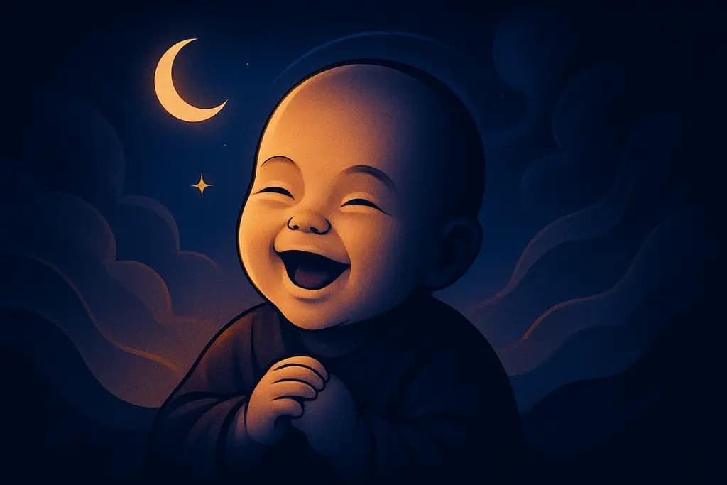 Dream illustration: An enigmatic baby laughing