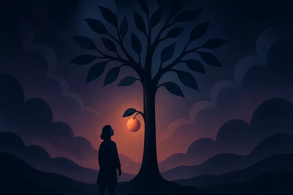Dream illustration: An unreachable fruit on a tall tree