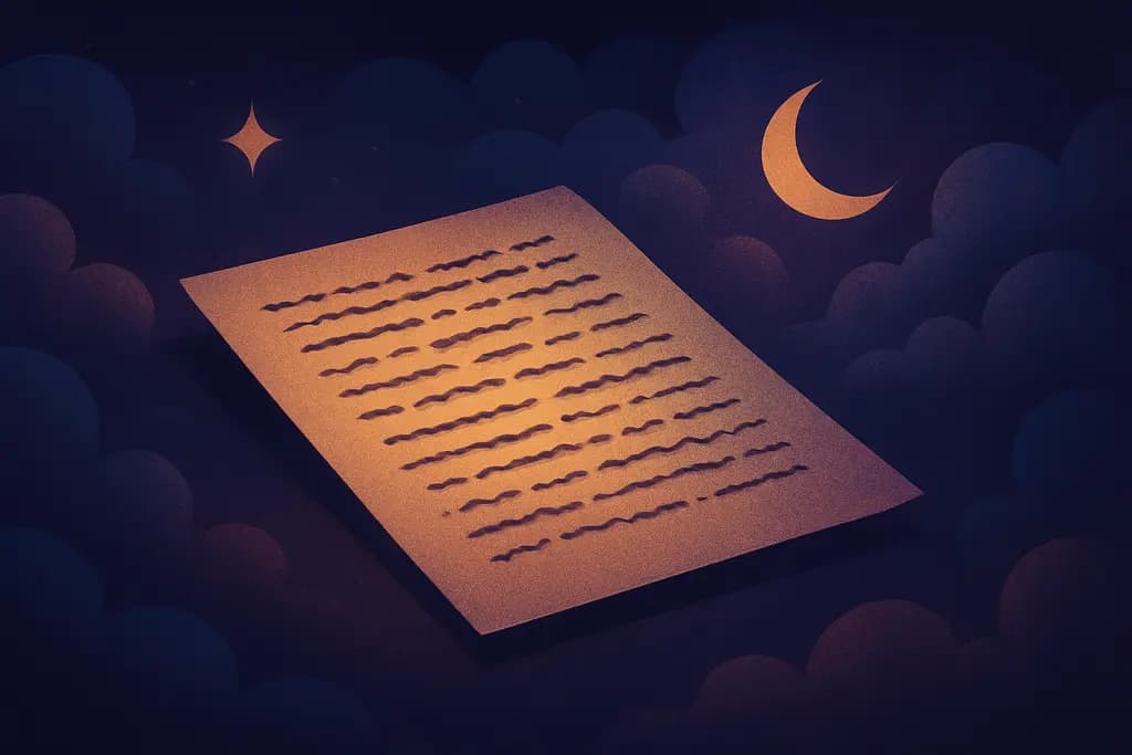 Dream illustration: An unreadable letter or document