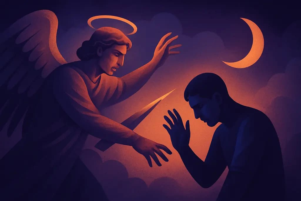 Dream illustration: angel attacking me in dream meaning