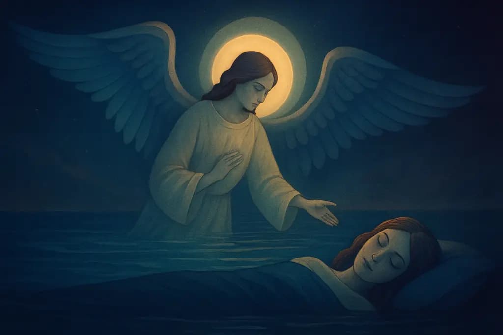 Dream illustration: angels appearing in water dream