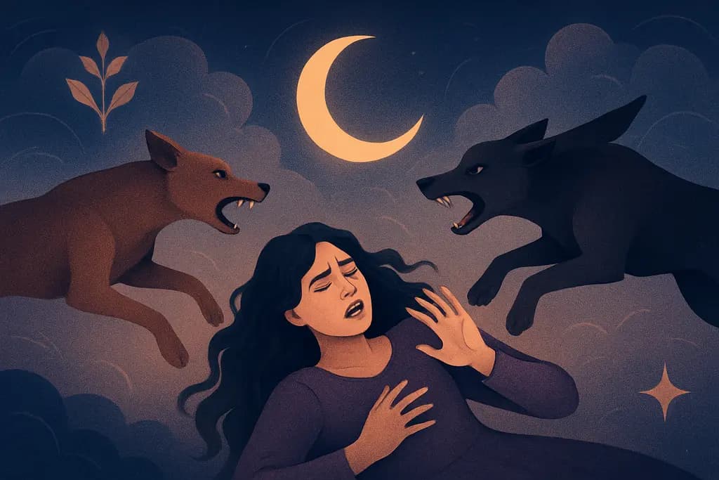 Dream illustration: Attacked by dogs