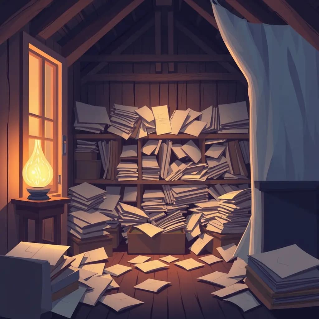 Dream illustration: Attic full of letters