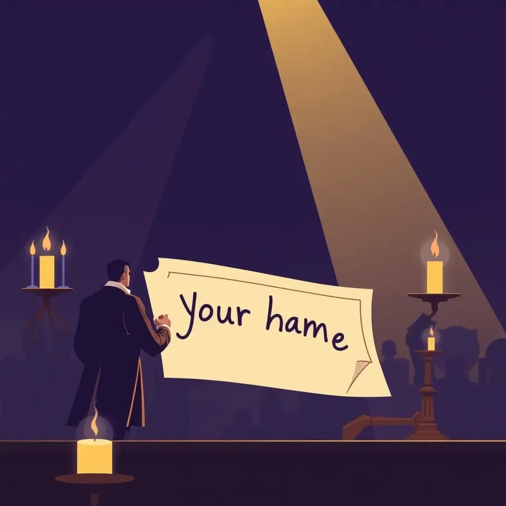 Dream illustration: Auctioneer selling your name