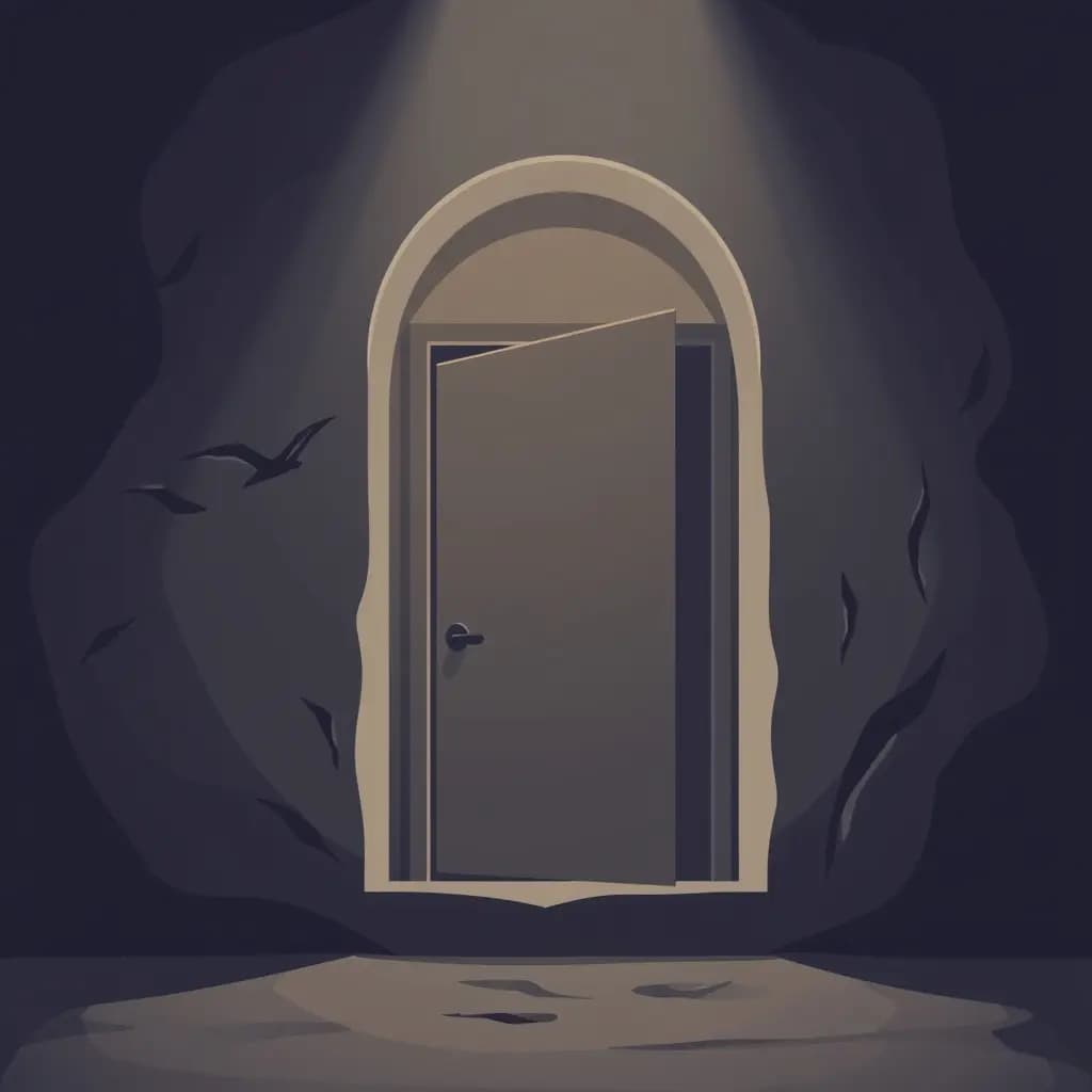 Dream illustration: Basement door leads upward