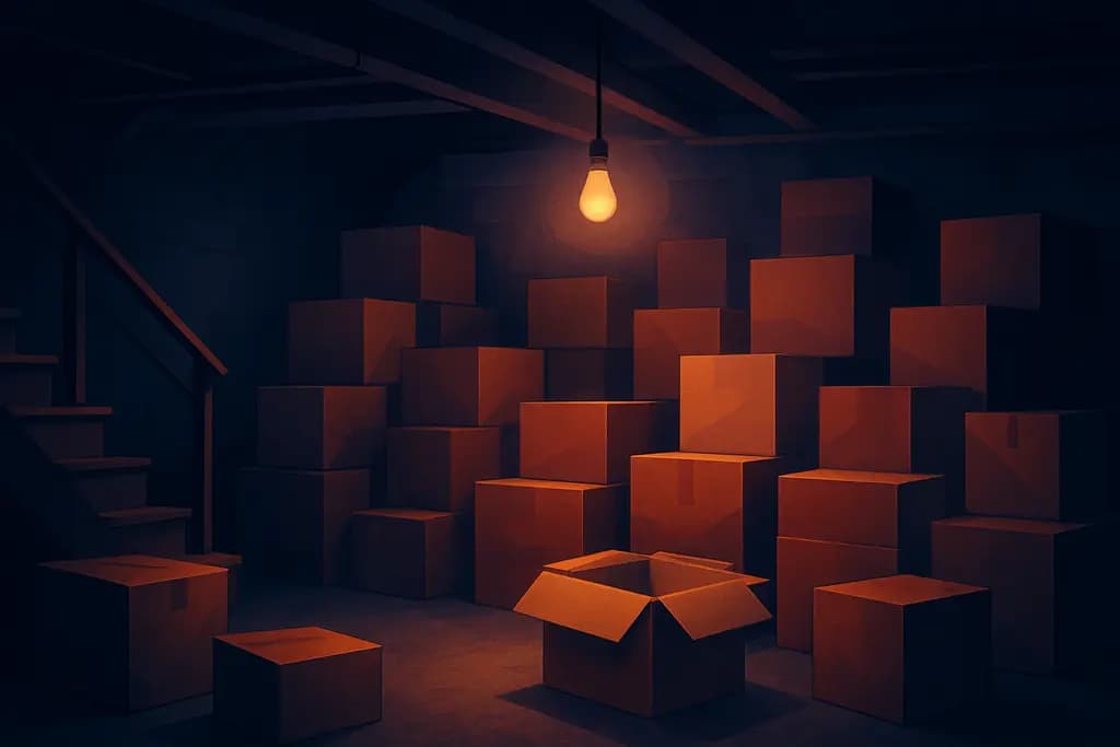 Dream illustration: Basement full of boxes