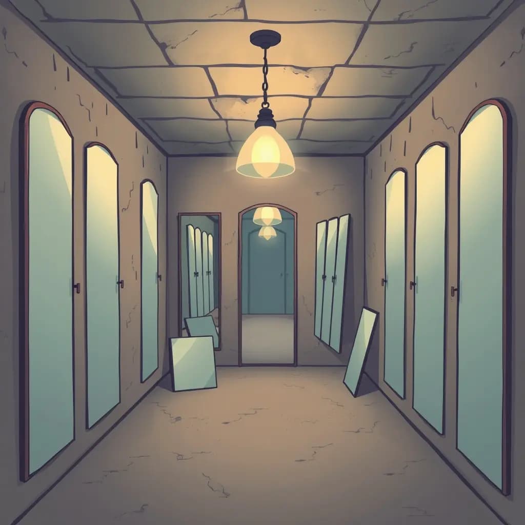 Dream illustration: Basement full of mirrors