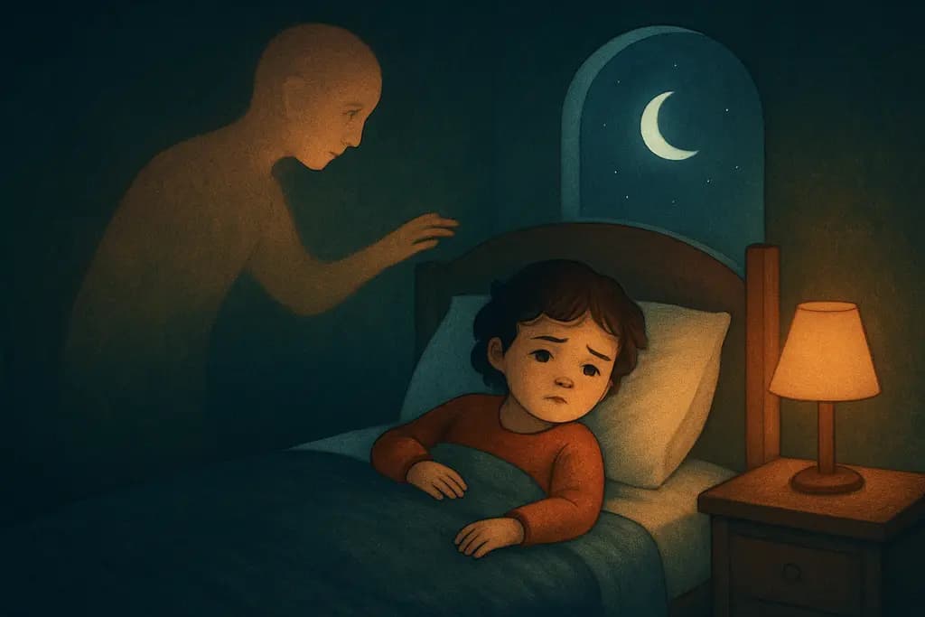 Dream illustration: being abandoned as a child in bed