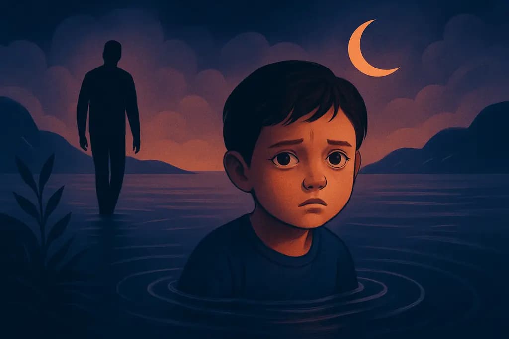 Dream illustration: being abandoned as a child in water