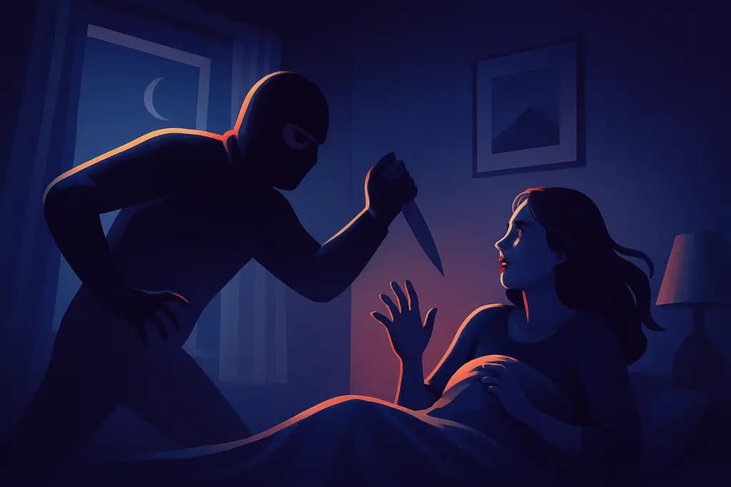 Dream illustration: being attacked in my house dream meaning